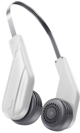 Genérico Cooling Neck Fan, Wearable USB Fan, Compact Travel Fan, Hands- Cooling Device, Summer Neck Fan, Adjustable Speed Neck Fan, Cordless Personal Fan for Faster Cooling, Travel