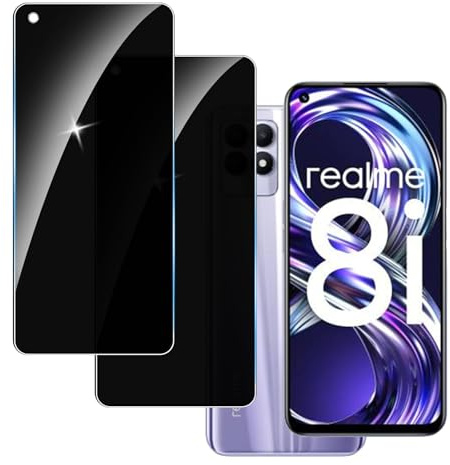 LYPHPE 【2 Piezas】 Protector Pantalla Privacidad para Realme 8i,Cristal Templado Anti Espía,Anti-Espía Vidrio Película,9H Dureza,Anti-Arañazo,Sin Burbujas,Privacy Screen Protector