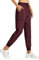 Libin Damen Cargohose Jogginghose Leichter Trekkinghose Wanderhose Schnelltrocken Wasserdicht Outdoorhose Sportlich Freizeit Reise, Weinrot, L