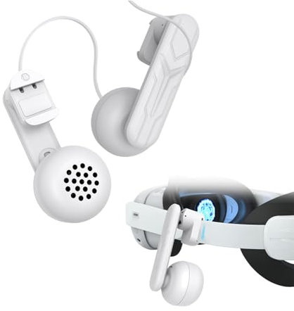 1 Pair Clip-On Headphones Accessories Compatible for Quest 3 / Quest 2 VR Headset, Ultra-soft Ear Protector Enhanced Sound