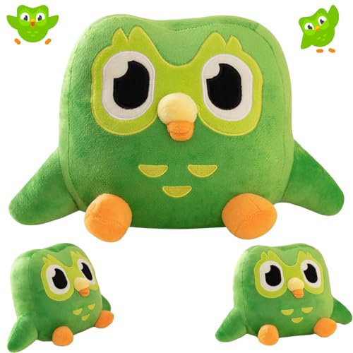 Grüne Eule Plüschtier, Duolingo Plush, Green Owl Plush, Duolingo Plüschtier, Owl Plush Toy, Soft Owl Stuffed Animal Cuddly Toy, Duolingo Eule Plüschtier Puppe, Süßes Cartoon Grüne Eulen Kuscheltier