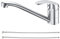 Robinet Cuisine Mitigeur d'Evier, Chromé Laiton Robinet de Cuisine Monocommande, Mitigeur Cuisine Orientable à 360°, Conduites d'eau Chaude et Froide de 60 cm et Accessoires Complets