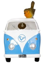 Vivid Arts - Blauer Camper Van/Rotkehlchen Vogelhaus - XBC-BH88-D