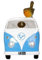 Vivid Arts - Blauer Camper Van/Rotkehlchen Vogelhaus - XBC-BH88-D