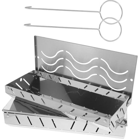 Milisten 2stücke Räucherboxen Mit Deckel Grill Zubehör Für Gasgrill Oder Holzkohlegrill Kompatibel Mit Holzspänen Für Aromatisierung