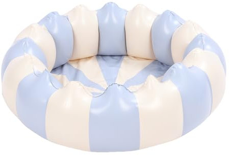 Piscina per Bambini Gonfiabili, Piccola Piscina Gonfiabile Portable Blow Up Baby Pit Water Game Center, per Esterno Interno, 29,53 x 9,84 (blu a strisce)
