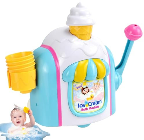 SVCEQZE Bath Ice Cream Toy, 22×6×20cm Ice Creams Maker Bubble Machine, Baby Bath Toys, Bath Ice Cream Foam Maker, Water Bathtub Toys