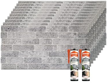 IZODEKOR 3D Wandpaneele Steinoptik | 50x100x2 cm | Styropor Wandverkleidung Steinoptik aus EPS für Innen- und Außenbereiche | Wasserfest | Inklusive Styroporkleber | SL-1702