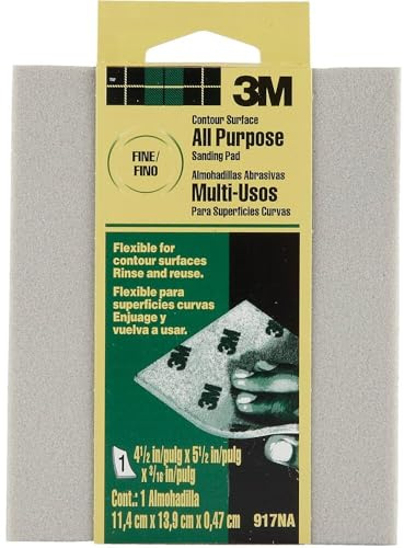 3M 917DC-NA 917 Sanding Sponge, Pack of 1, Fine