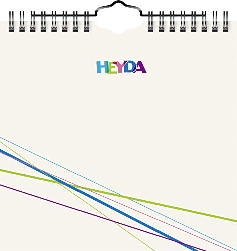 Heyda 2070412 Bastel-/Kreativkalender (13 Monatsblätter, 160 x 156 mm, Kalendarium immerwährend, Wire-O-Bindung mit Aufhänger, Deckblatt beige, Monatsblätter) beige