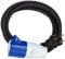 Perel Adapterleitung, H07RN-F 3G1.5, 3 m, 16 A/230 V, 3680 W, Typ E/F auf CEE, für innen und außen, Gummi, schwarz
