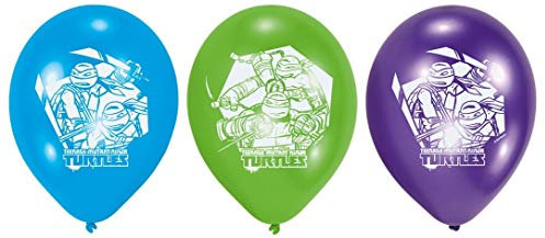 Amscan – 450302 – 6er-Packung Luftballons aus Latex, Motiv: Ninja Turtles, 23 cm