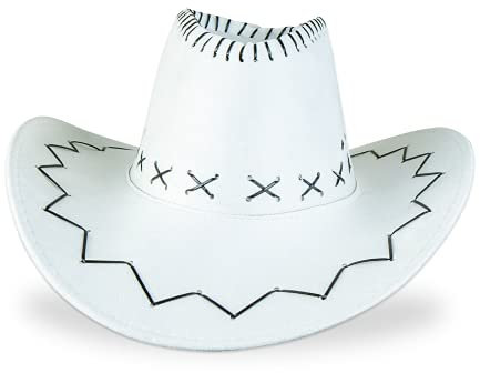 Miobo Cowboyhut - Westernhut für Cowboys & Cowgirls - Karnevals-Kostüm - Hut im Stil Australien/Texas/Western - für Erwachsene - Weiß