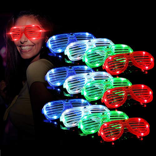 M.best Unisex Fashion Kunststoff Glow Light LED-Leuchte bis Shades Sonnenbrille Set von 12