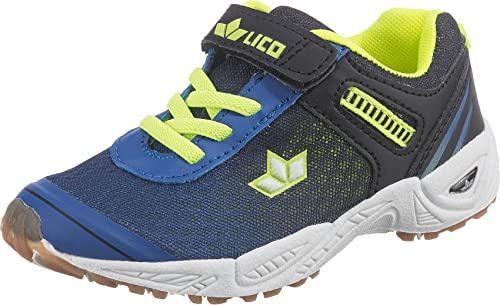 Lico Unisex Kinder BARNEY VS Hallenschuhe, Blau/ Schwarz/ Lemon, 26 EU