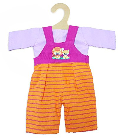 Heless 1815 - Fair Trade Bekleidungs-Set für Puppen, Outfit Leo, 2 teilig mit Shirt und Latzhose, Größe 28 - 35 cm