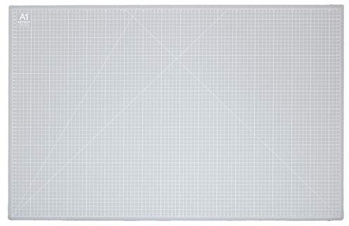 Artway A1 Cutting Mat – Self Healing – Double Sided - Grid Markings in Centimetres/Inches, White,grey