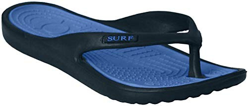 Ladies White Pink Eva Toe Post Flip Flop Surf Sandals New Summer Flat Beach Shoe (5 UK, Navy/Blue)