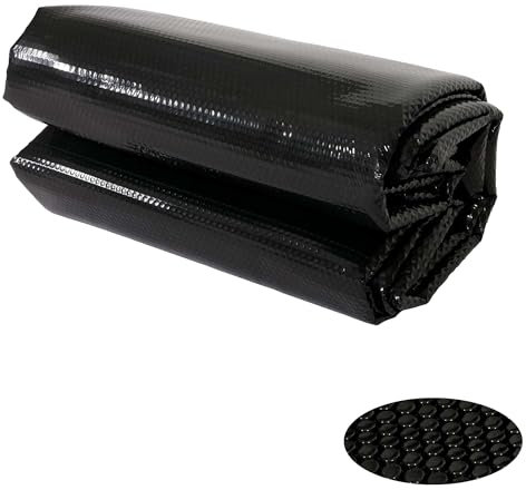 Pool-Abdeckung Wärmeplane Abdeckplane Solarplane Solarabdeckung, Stärke: 400 µm - oval 7,31x3,65m schwarz