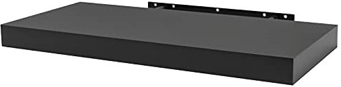 WOLTU Wandboard Wandregal CD DVD Regal Bücherregal Schweberegal Holz Board 90x22.9x3.8cm schwarz für Büro, Wohnzimmer, Schlafzimmer, Küche RG9370sz