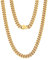 KRKC&CO 8mm Panzerkette, 18K Gold plattiert Cuban Link Chain, Edelstahl Panzerkette Herren Gold Kubanische Gliederkette, Herren Goldketten Hip Hop Kette für Männer Jungen Größe 46cm