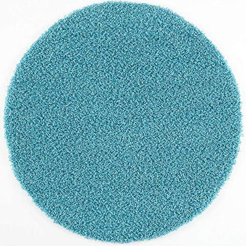 Muratap Teppich Wohnzimmer Modern - Loca Shaggy - Hochflor Teppich Weich und Warm Schmutzabweisend und Pflegeleicht Wohnzimmerteppich - Große: 120 cm - Rund - Farbe: Türkis Blau