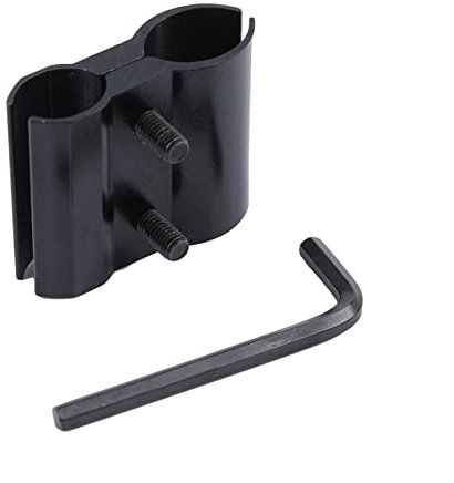 DASEV Pipe Clamp Bracket Adjustable Double Wide Pipe Shelf Pole Connector(Black)