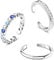 Milacolato Zehenring Silber 925 Für Damen Verstellbar Band Kleine Ringe Minimalistischer Zehenring Sandalen Sommer Strand Fußschmuck 3Pcs Offen Zehenring Set RingB
