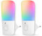 LOHAS-LED Nachtlicht mit Dämmerungssensor, Steckdose, Dynamisch RGB Licht & Warmweiß Licht, Nachtlicht für Kinder, Baby, Treppen, Korridore, Türen, Schlafzimmer, 2er Pack