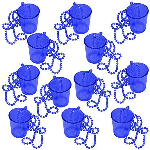 Odavom Bead Chains Shot Glass, Pack of 12 Bachelorette Shot Glasses Cups Necklace Cup Necklaces for Birthday New Year Party Decoration Accessories