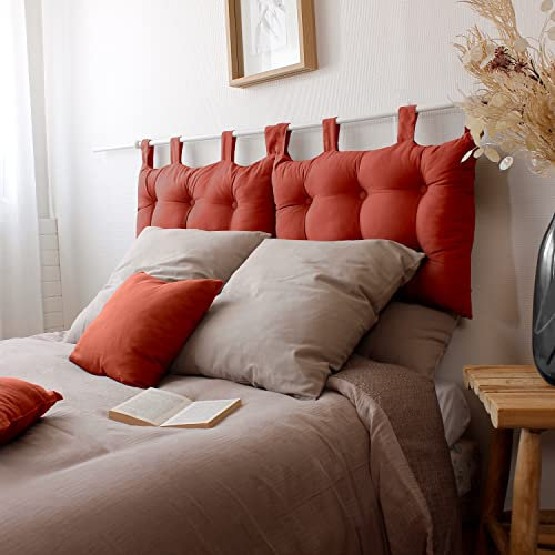 Tête de lit Murale, 70 x 45 cm, Terre Cuite, à Suspendre, Coussin Matelassé, 100% Coton, Collection Panama, Enjoy Home