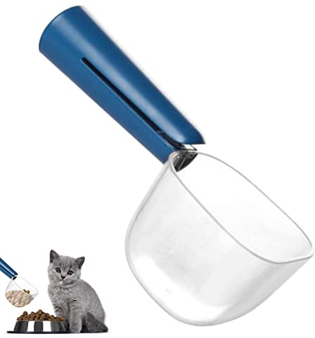 Bavokon Pet Food Scoop | Cats Food Measuring Cup Clear - 1 Cup Size Portion Control Serving Spoons for Pet Dogs and Cats