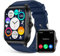 EGQINR Smart Watch, Fitness Watch with HRV/Mett/Heart Rate/Temperature/Blood Oxygen/Sleep Monitor, IP67 Waterproof Smartwatches Compatible with Android IOS Blue