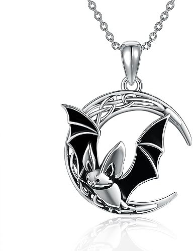 VENACOLY Fledermaus Kette 925 Sterling Silber Fledermaus Anhänger Halskette Gothik Fledermaus Schmuck Geschenk für Damen