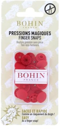 Bohin - Bohin Plastique Rouge (13mm) Boutons-Pression - 8 Pièces