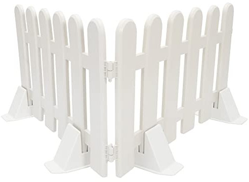 YARNOW Mini Piante Decorazioni Bianche 2 Steccati Bianchi In Plastica Per Alberi Di Natale Decorazione Per Recinzione Giardino Con 4 Basi Decorazione Esterna Mini Recinto