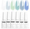 Vishine Jelly Blue Green Teal Gel Nail Polish Set of 6 Colors - Translucent, Crystal Blue, Mint Green, Nude Gel Polish - Soak Off, DIY Home Gifts for Women - 8ml