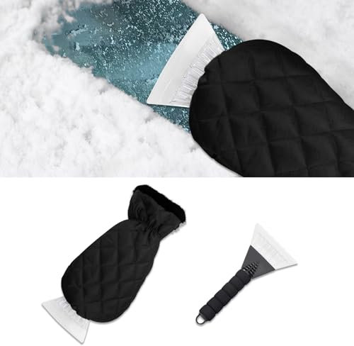 CHRYMUM Auto-Eiskratzer, wasserdichter Windschutzscheibenschaber, kratzfreier Schnee- und Eiskratzer, Auto-Windschutzscheiben-Eiskratzer-Handschuh, Fahrzeug-wesentliches Schneeräumungszubehör zum