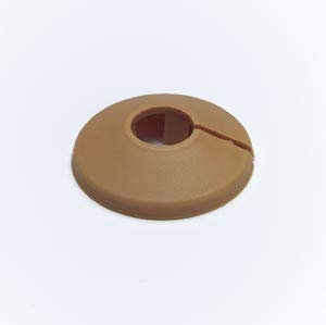 10 X Light Brown Plastic Pipe Collars Roses for 15mm Pipes – Neat & Polished Finish
