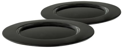 Spetebo Bandeja decorativa de aluminio de 33 cm, color negro, juego de 2 unidades, para servir