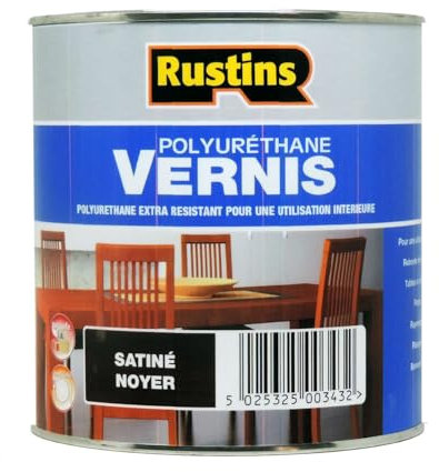 Rustin's - Vernis Intérieur Polyuréthane Noyer Satiné de Haute Qualité 500 ml - 7 m² (POSW500FR)