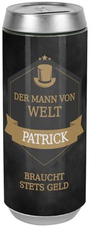 Herz & Heim® Personalisierte Spardose in Bierdosen-Form Geldgeschenk Idee (Mann von Welt)