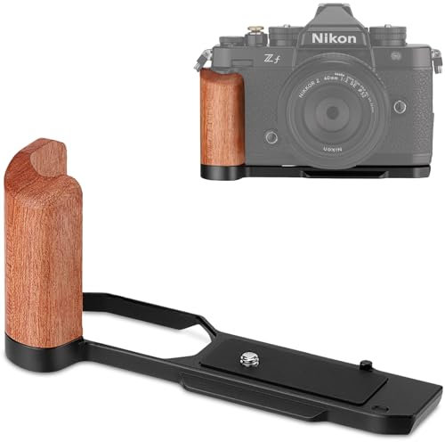 LEFTFOTO Z f Wooden Hand Grip L Bracket for Nikon ZF Camera, with Built-in Bottom Quick Release Plate for Arca for Quickly Switch on Gimbal/Tripods/Handheld Shooting (Black)