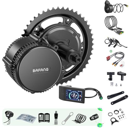 Bafang 500W 36V Mittelmotor Kit BBS02B Elektrofahrrad-Umrüstsatz Mittelantrieb, Mittelmotor-Kit für Mountainbike, DIY eBike Pedelec Kit mit LCD Anzeige 500C