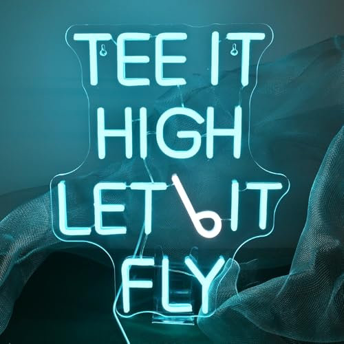 LUCUNSTAR Tee It Hight Let It Fly Neon Light Sign,Neon Sign Sport Golf Gift, Adjustable Brightness Usb Light Up Sign,Golf Club Neon Signs For Wall,Lets Party Neon Sign Men Golf Lover Gift