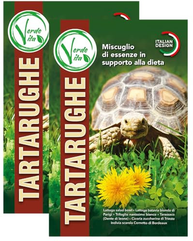 VERDEVITA® - Semi Erba Per Tartarughe Di Terra - Miscuglio Semi In Supporto Alla Dieta Delle Tartarughe - Semi Per Nutrizione Tartarughe (2 BUSTE)