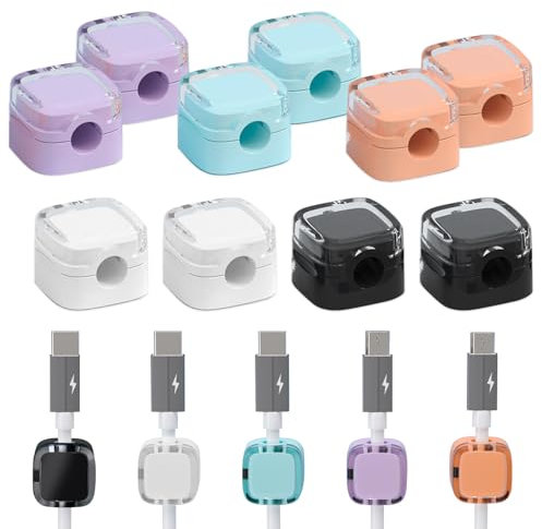 10er Pack Magnetische Kabelclips - Praktischer Kabelorganizer für Schreibtisch, Flip-Top Magnetische Kabelclips mit Klebestreifen, Kabelhalter für Nachttisch, Büro und Auto - Kabelhalter für Ladegerät