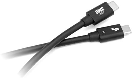 OWC 0.3M Thunderbolt 5 (USB-C) Cable, up to 80Gb/s of bi-Directional Data Speed, up to 120Gb/s for Higher Display Bandwidth, 240W