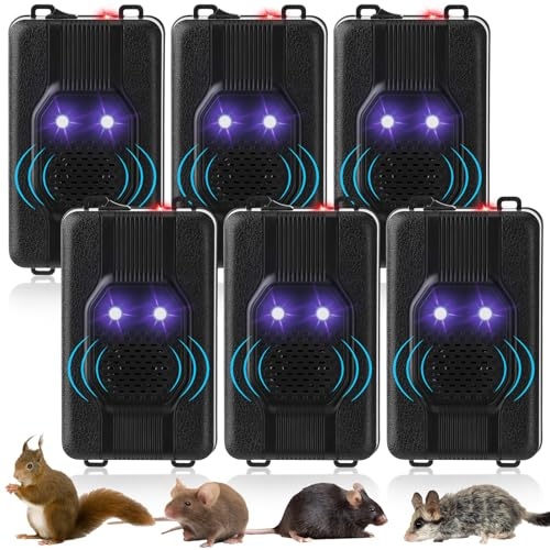 Qualirey - Electronic Rodent Repeller Under Hood Battery Operated Ultra Sonic Electronic Rodent Repellent with Strobe Light Pest Prevention Keep Mice