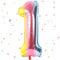 Regenbogen Luftballon 1,Zahlen Luftballon Regenbogen,40 Zoll Bunt Folienballon 1，101cm Sandweiß Zahlenballon 1 Helium Ballon Luftballon 1 Geburtstag für 1 Jahre Geburtstagsdeko Kinder Mädchen Junge